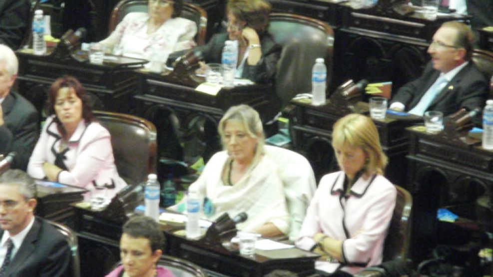 Las diputadas Andrea García, del FPV y Silvina García Larraburu, legisladora oficialista por Río Negro.