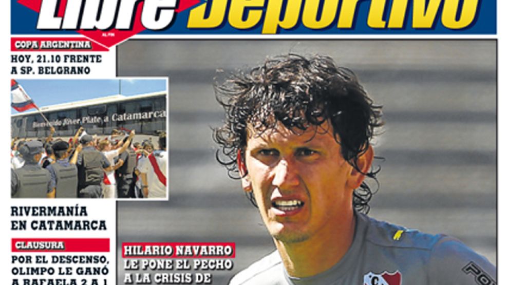 La portada de Libre Deportivo de este martes con Hilario Navarro. 
