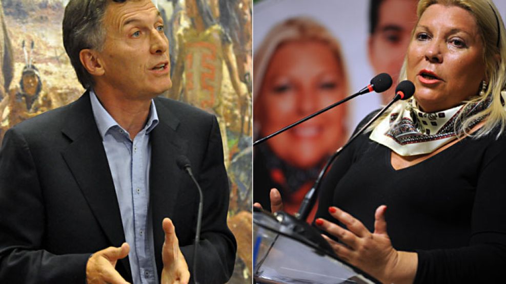 Mauricio Macri y Lilita Carrió. La diputada la criticó con todo por rechazar el traspaso del subte.
