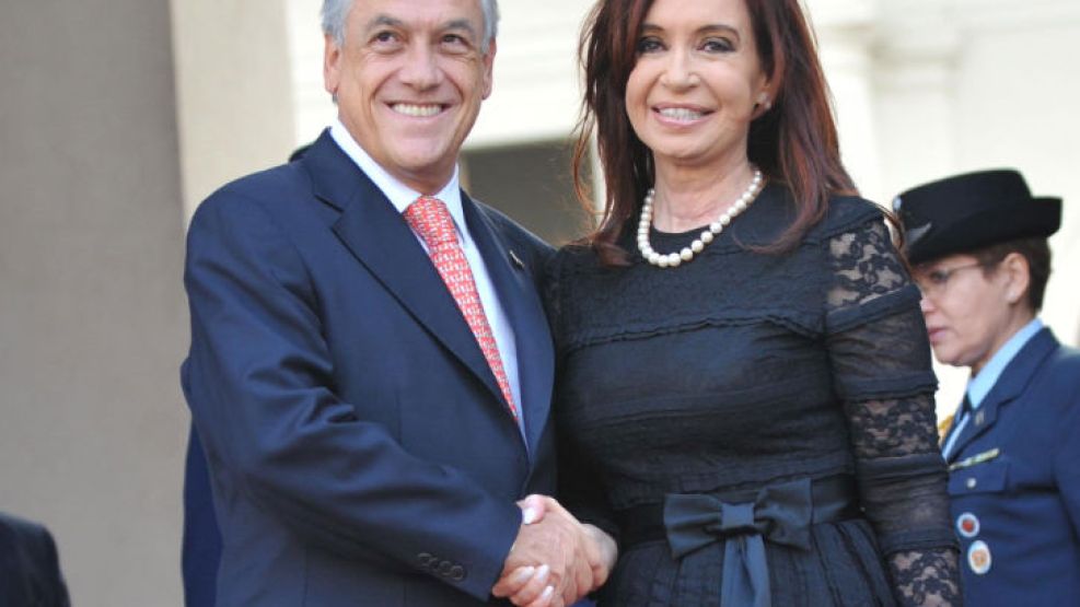 Piñera y Cristina en el Palacio de La Moneda.