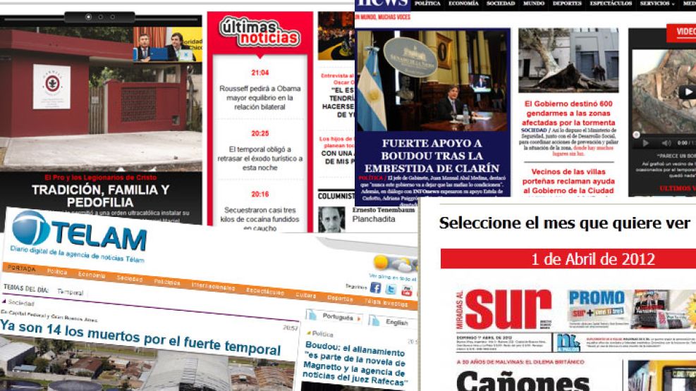 Tiempo Argentino, Veintitrés, Miradas al Sur y Télam, algunos de los medios oficialistas.