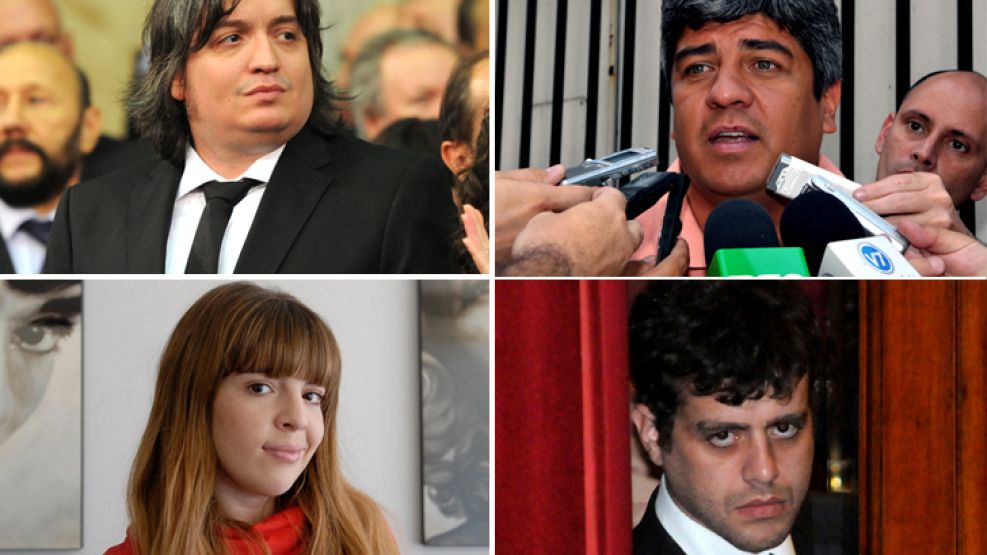 Ricardo Alfonsín, Pablo Moyano, Dalma Maradona y Carlos Nair. Cuatro de los diez hijos del poder retratos por Adriana Balaguer. 
