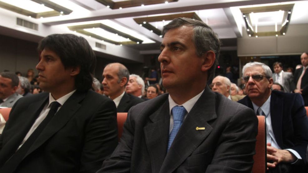 Daniel Reposo en una conferencia de Boudou y el ministro de Planificación, Julio De Vido. 