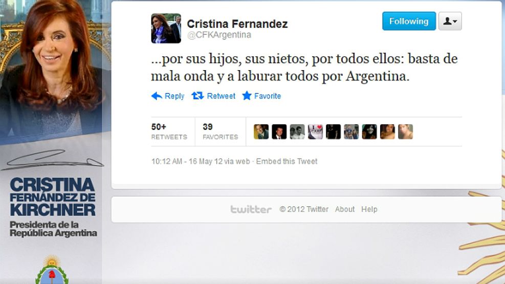 Cristina volvió a usar las redes sociales para expandir su mensaje.