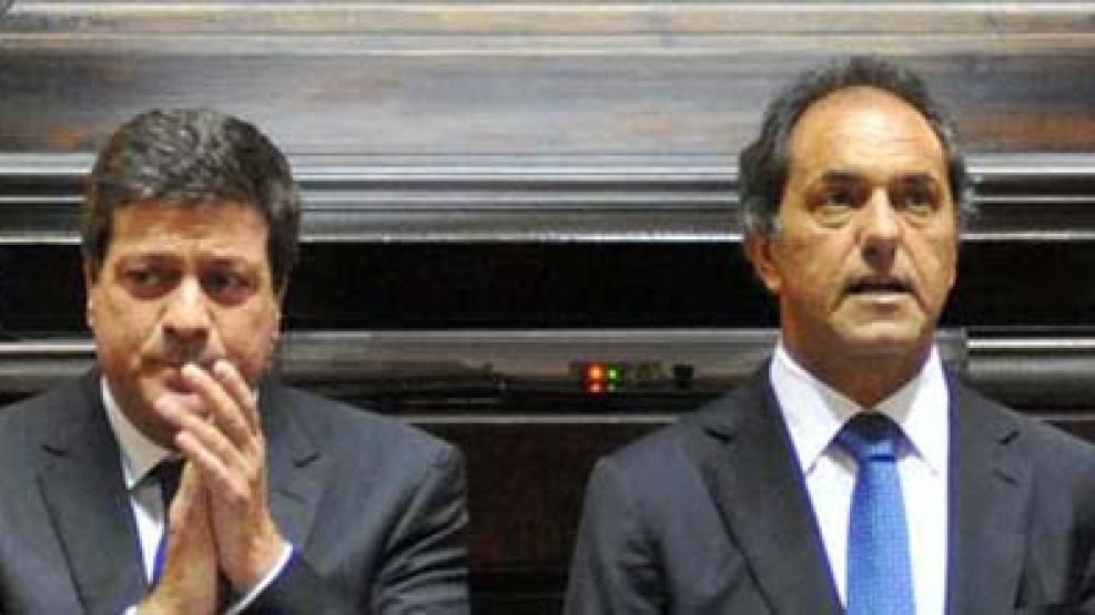 Gabriel Mariotto y Daniel Scioli.