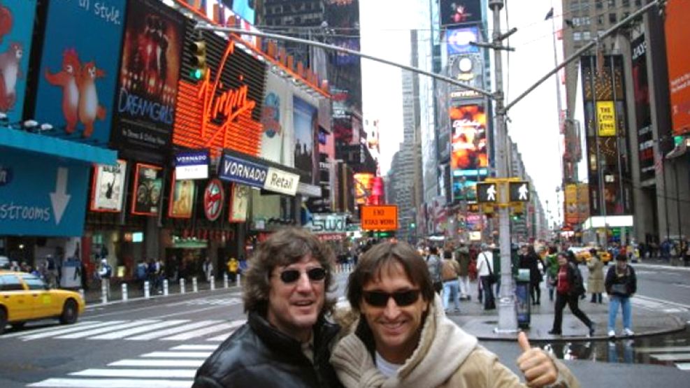 El vicepresidente Amado Boudou y su amigo de la infancia y socio comercial, José María Núñez Carmona, en Nueva York. 