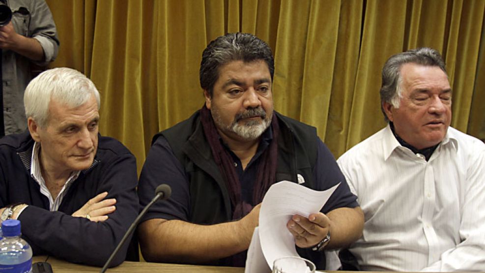 Antonio Caló, el candidato para reemplazar a Moyano en la CGT; Gerardo Martínez, de la UOCRA; y el gastronómico Luis Barrionuevo.