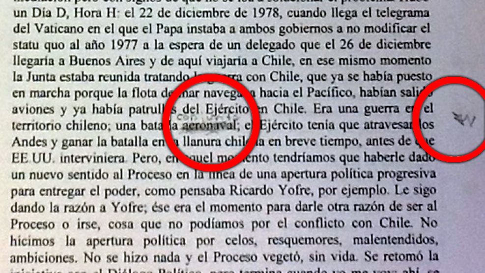 Facsimil de la entrevista de Reato a Videla.