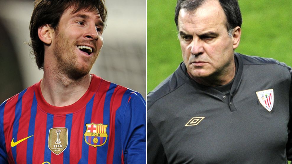 Messi y Bielsa, ajenos a la polémica.
