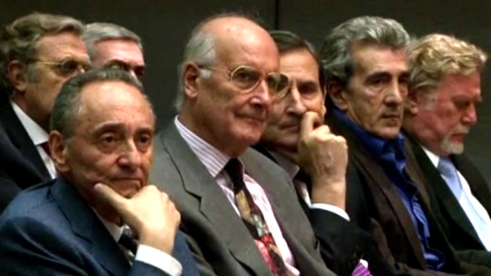 Héctor Magnetto, José Aranda, Héctor Aranda, Ricardo Roa y Ricardo Kirschbaum, ayer.