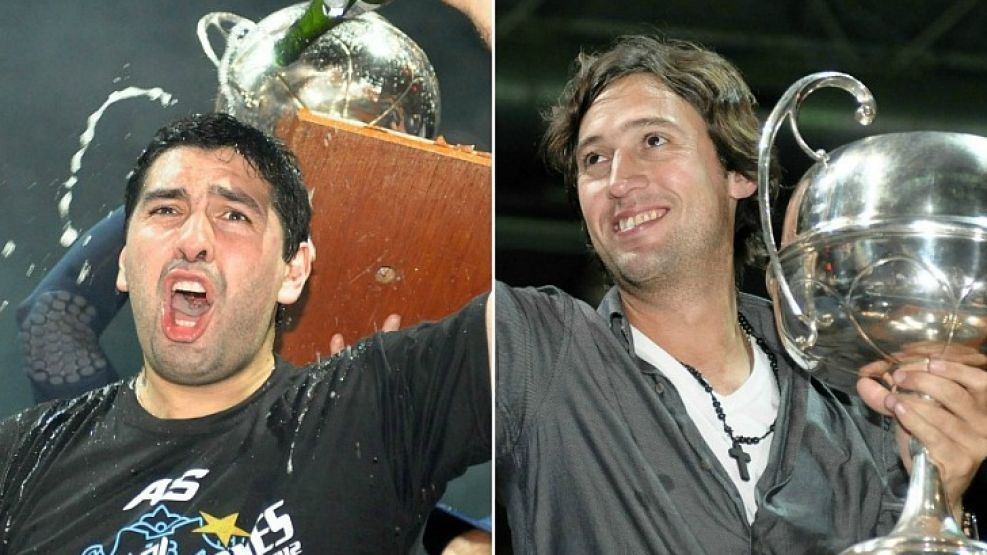 Leo y Tato, a puro festejo.