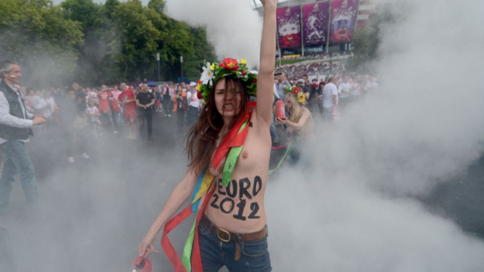 La protesta de la activistas de Femen.