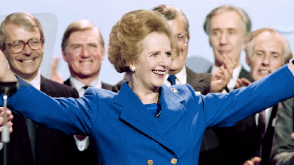 Margaret Thatcher, en los '80, durante su mayor período de popularidad.