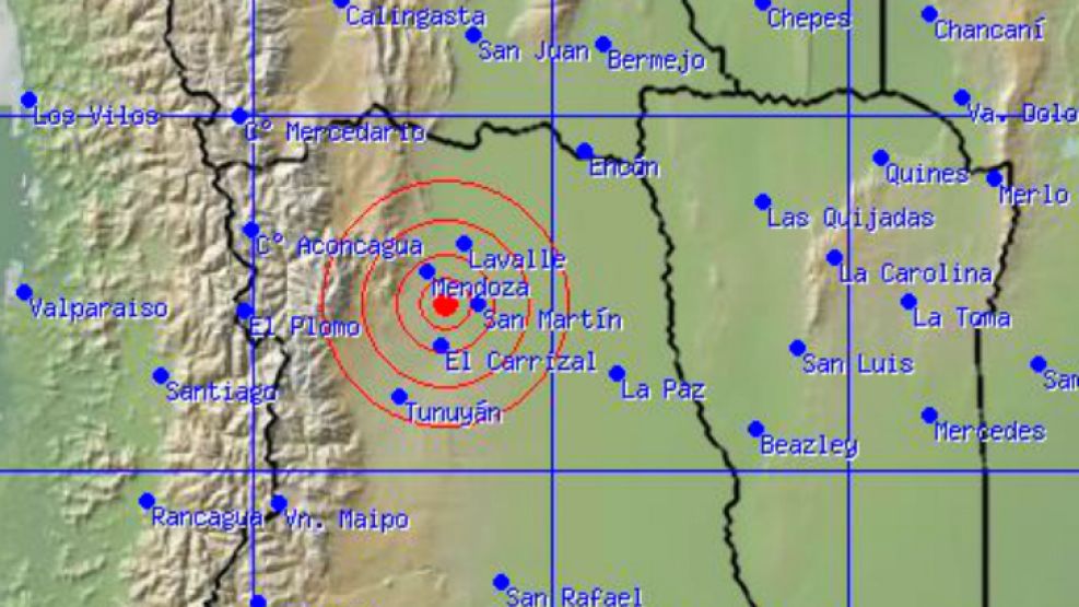 El temblor se sintió también en San Juan y Chile.