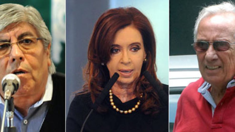 Hugo Moyano, Cristina Fernández y Héctor Recalde en pugna por el reparto y los impuestos.