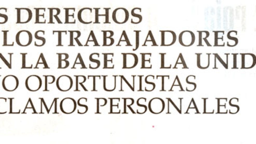 Solicitada publicada hoy por la CGT en el diario Página/12. 