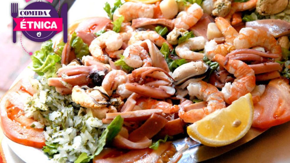 Mariscada "Los chilenos" con frutos de mar.