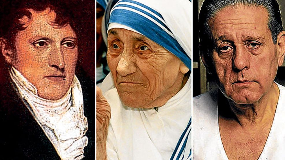 1. Manuel Belgrano, 2. Madre Teresa, 3. René Favaloro.