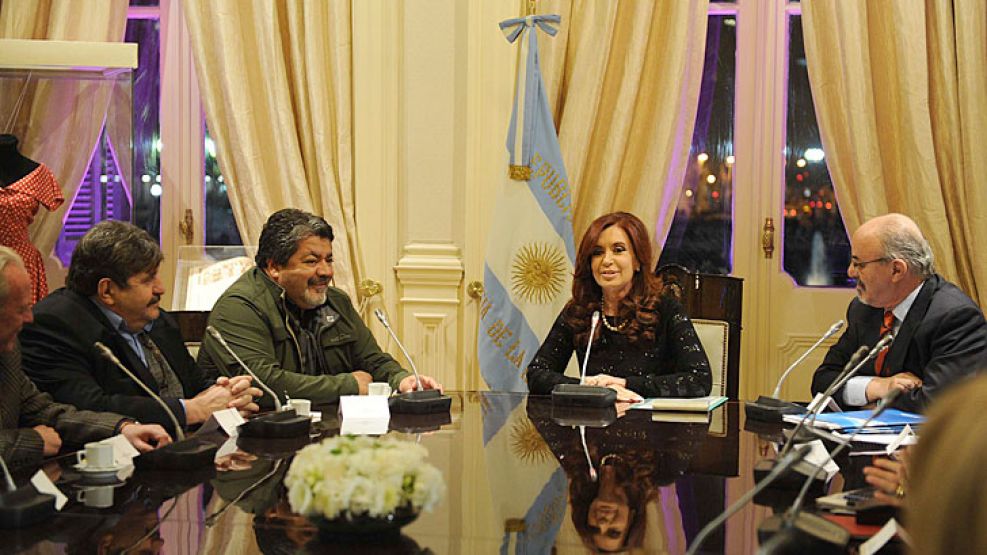 Cristina con los gremios oficialistas