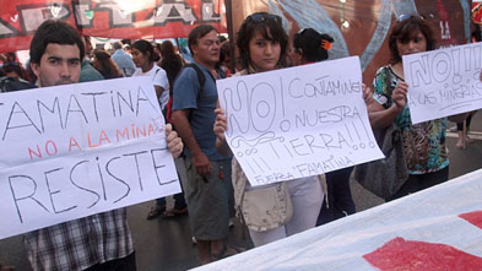 Las marchas en Famatina contra la minería son una constante en Famatina desde enero.