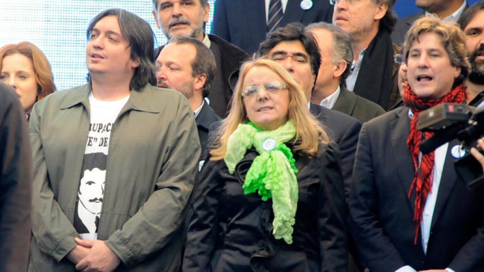 Máximo y Alicia Kirchner en el multitudinario acto de Cristina en Vélez a fines de abril.