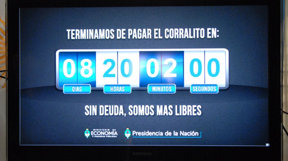 El reloj cuenta los minutos para la "Independencia económica".