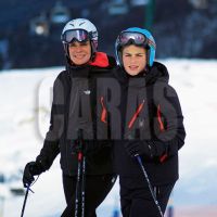 Nequi Galotti con su hijo, en Bariloche 