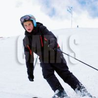 Nequi Galotti con su hijo, en Bariloche 