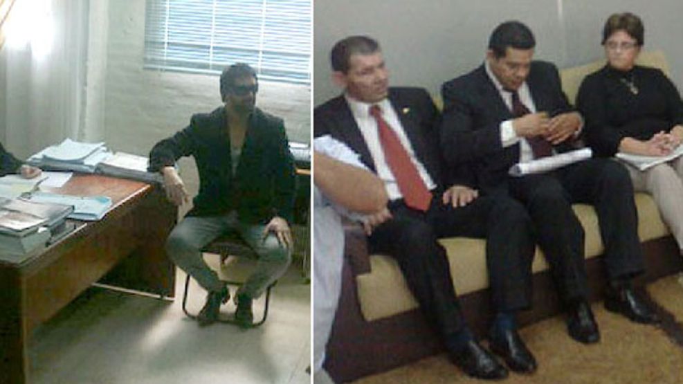 Garbellano con el juez Sosa, el joyero Benítez, su abogado y la fiscal.