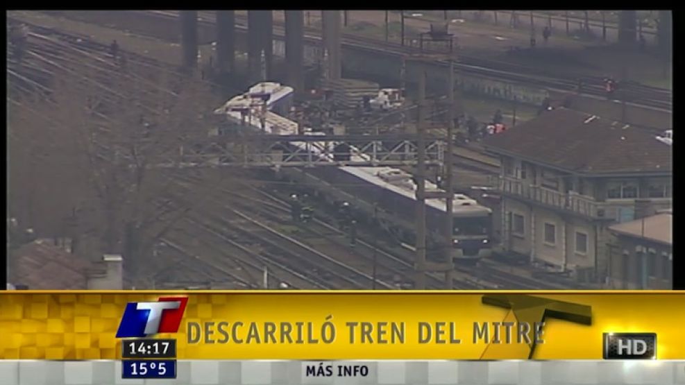Así quedó el tren que descarriló en Retiro.