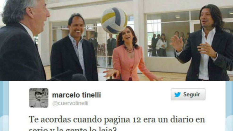 En 2007, el entonces presidente Kirchner, su esposa, el gobernador Scioli y Tinelli participaron de un acto en Bolívar. Hoy, el conductor desliza ironías cada vez más claras contra el gobierno.