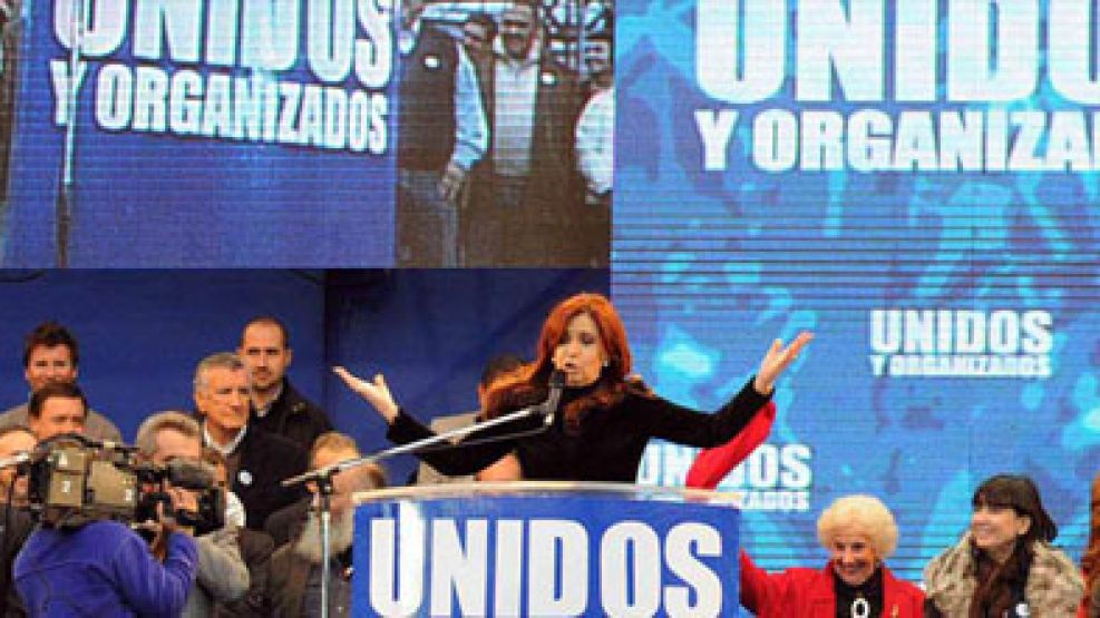 Cristina, el día del acto de Vélez, cuando lanzó "Unidos y Organizados".