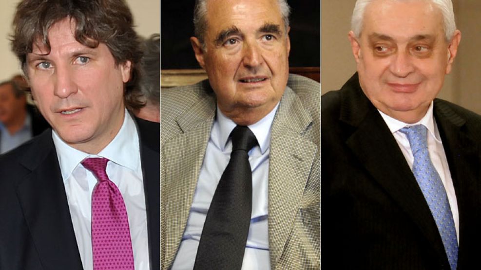 El Vicepresidente Amado Boudou, el ex procurador Esteban Righi y el presidente de la Bolsa de Comercio, Adelmo Gabbi.