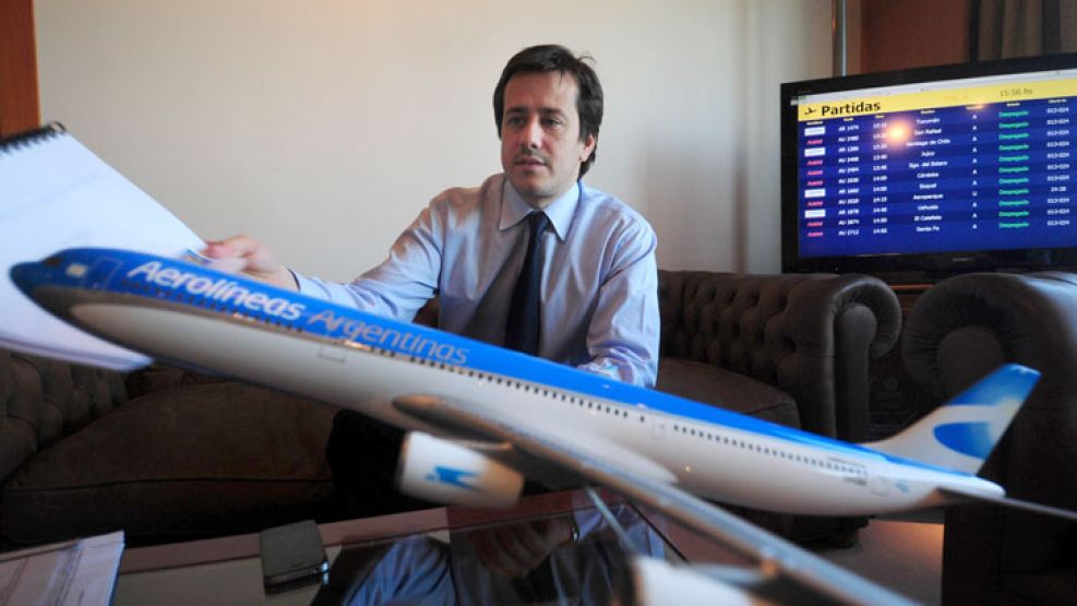 Mariano Recalde, presidente de Aerolíneas Argentinas: el Presupuesto 2013 tiene previsto el aumento de subsidios para la línea de bandera.