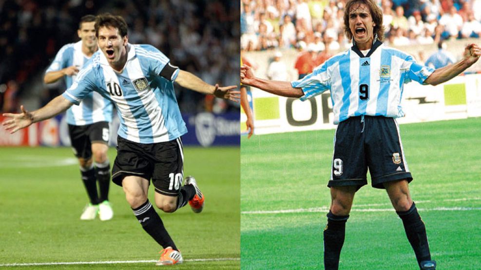 Messi y Batistuta.