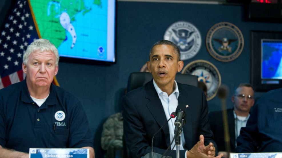 Barack Obama desde la Agencia Federal para la Administración de Emergencias.