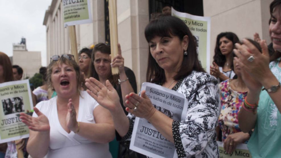 Susana Trimarco, el lunes 29 de octubre, cuando comenzaronlos elegatos en el juicio por la desparición de Marita Verón en los tribunales de Tucumán. 