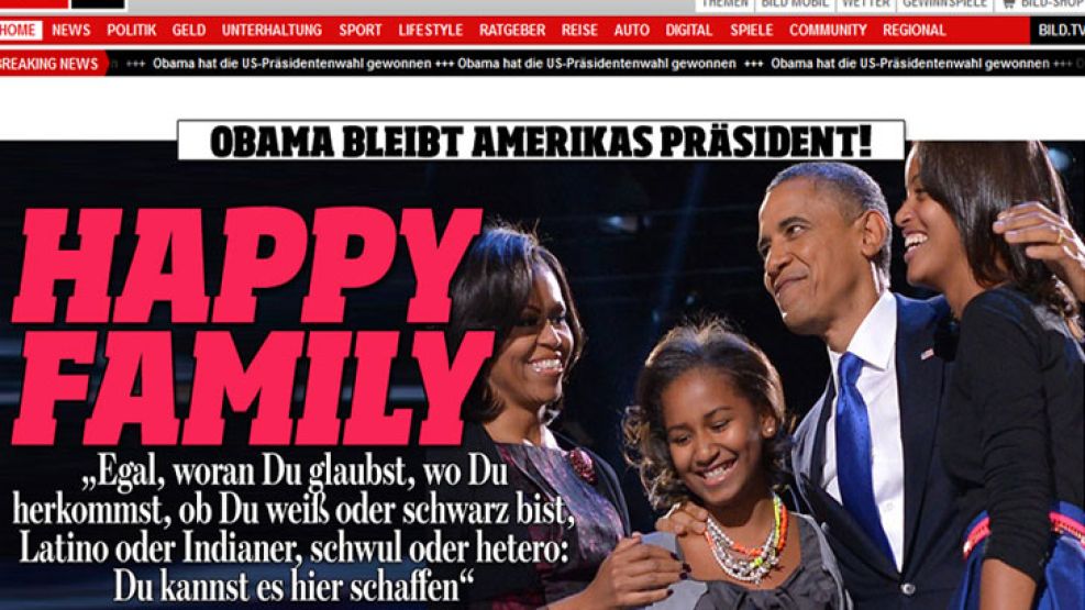 El diario popular alemán Bild destacó a la "felíz familia".