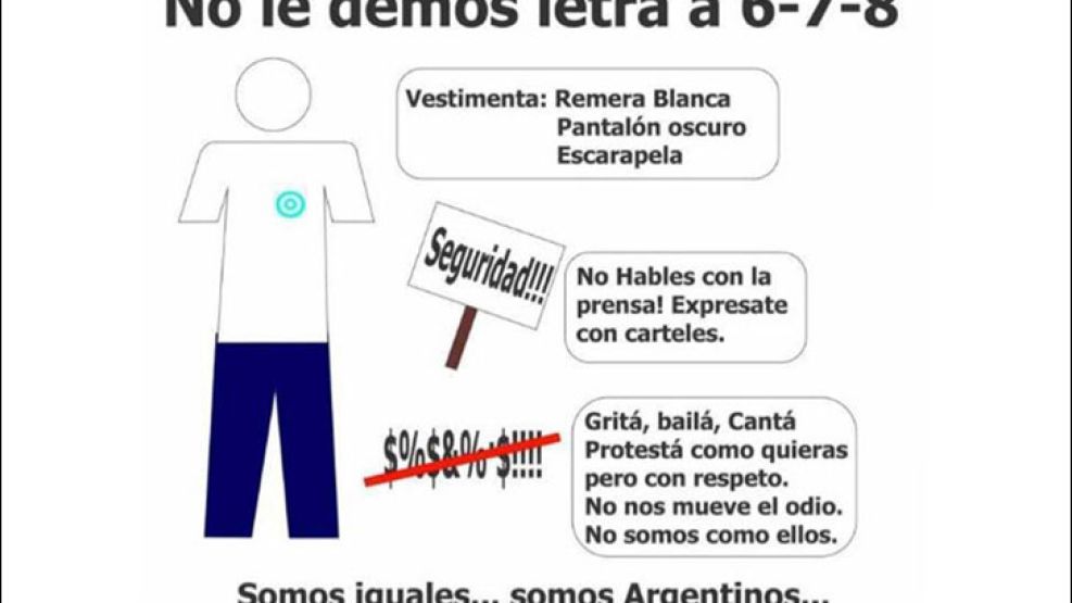 Captura del petitorio anónimo que pide "no darle letra a 6.7.8".