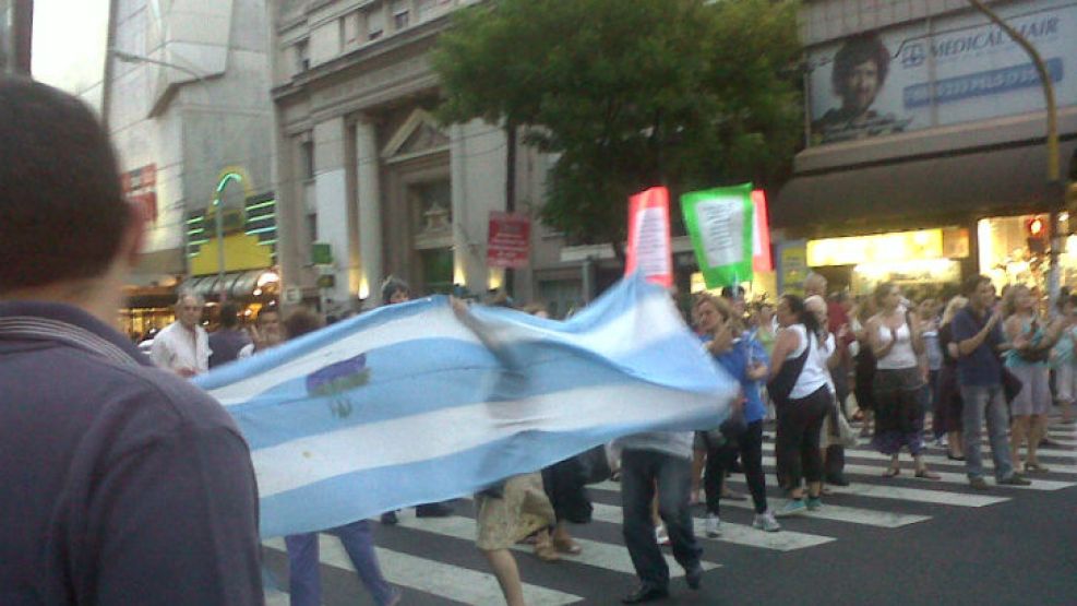 La protesta en el barrio de Caballito.