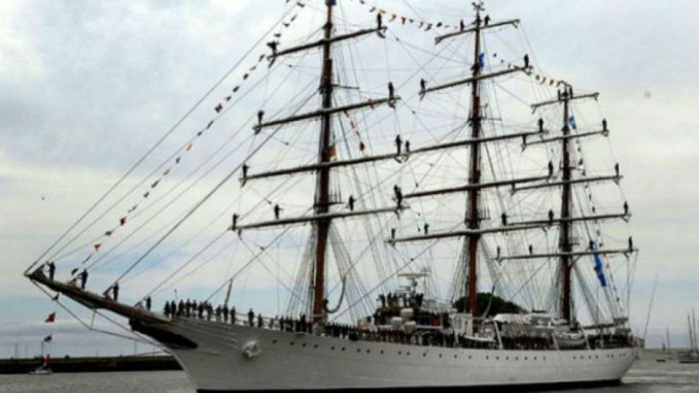 La fragata Libertad retenida.