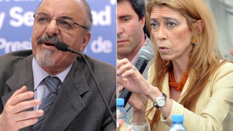 El ministro de Trabajo, Carlos Tomada, y la ministra de Producción e Industria, Débora Giorgi.