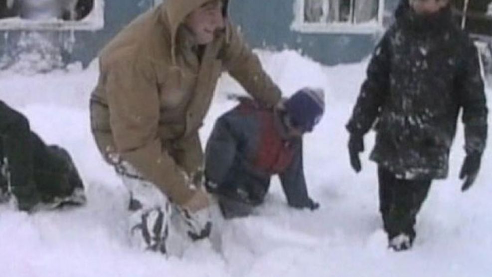 Néstor en la gran nevada de 1995.