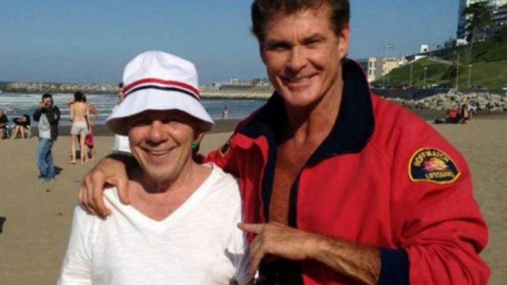 David Hasselhoff y Emilio Dissi en Bahía Varese.