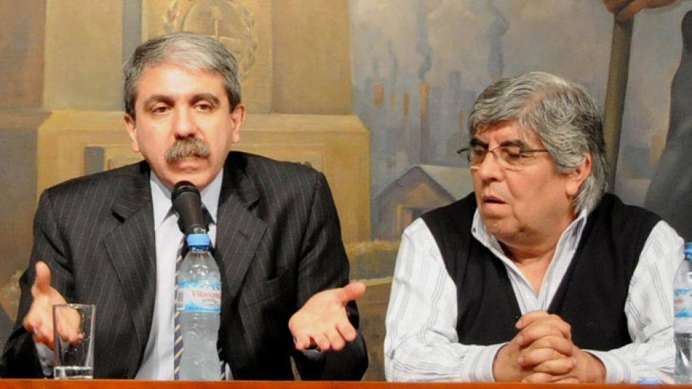 Hugo Moyano y Aníbal Fernández