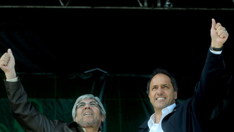 Hugo Moyano y Daniel Scioli