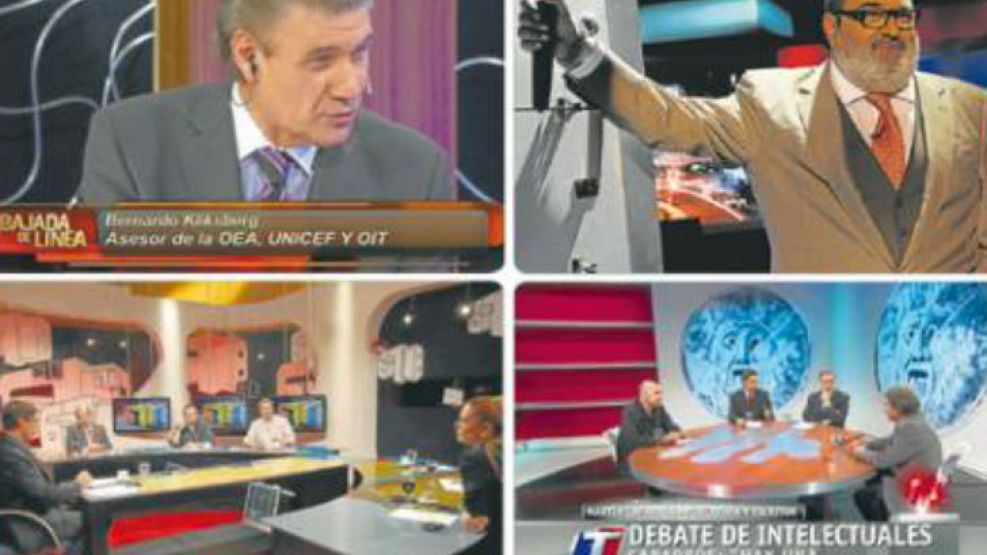 En guerra. Víctor Hugo en la tevé "semipública"; 6, 7, 8 en La TV Pública; Lanata en El Trece; y Alfano y Bonelli en TN.