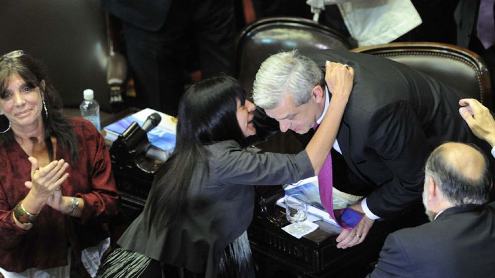 Diana Conti y Julián Domínguez, referentes kirchneristas en Diputados. 