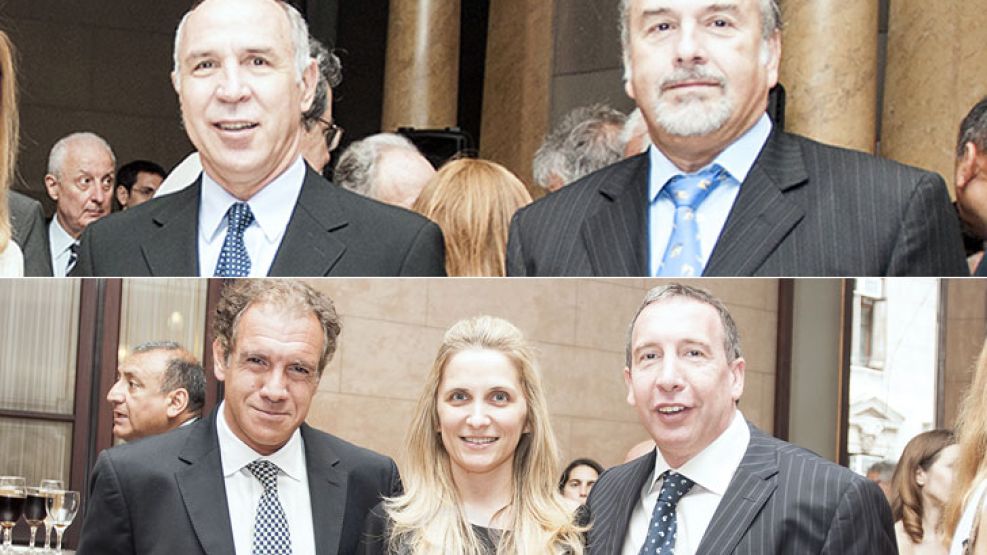 Daniel Hadad y Sergio Szpolski, junto a la directora del CIJ, María Bourdin. En otra imagen, Ricardo Lorenzetti junto a Julio Blanck (Clarín).