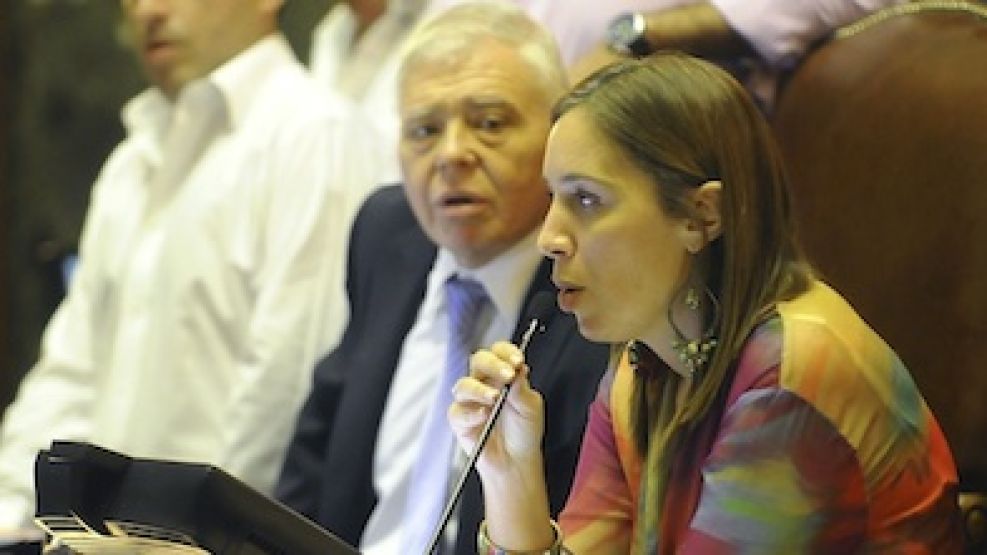 María Eugenia Vidal durante el debate del traspaso del subte.